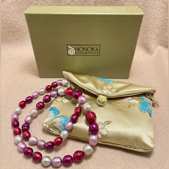 Honora Multi-Colored Pink, Purple & Gray Pearl Necklace - Picture 3 of 3